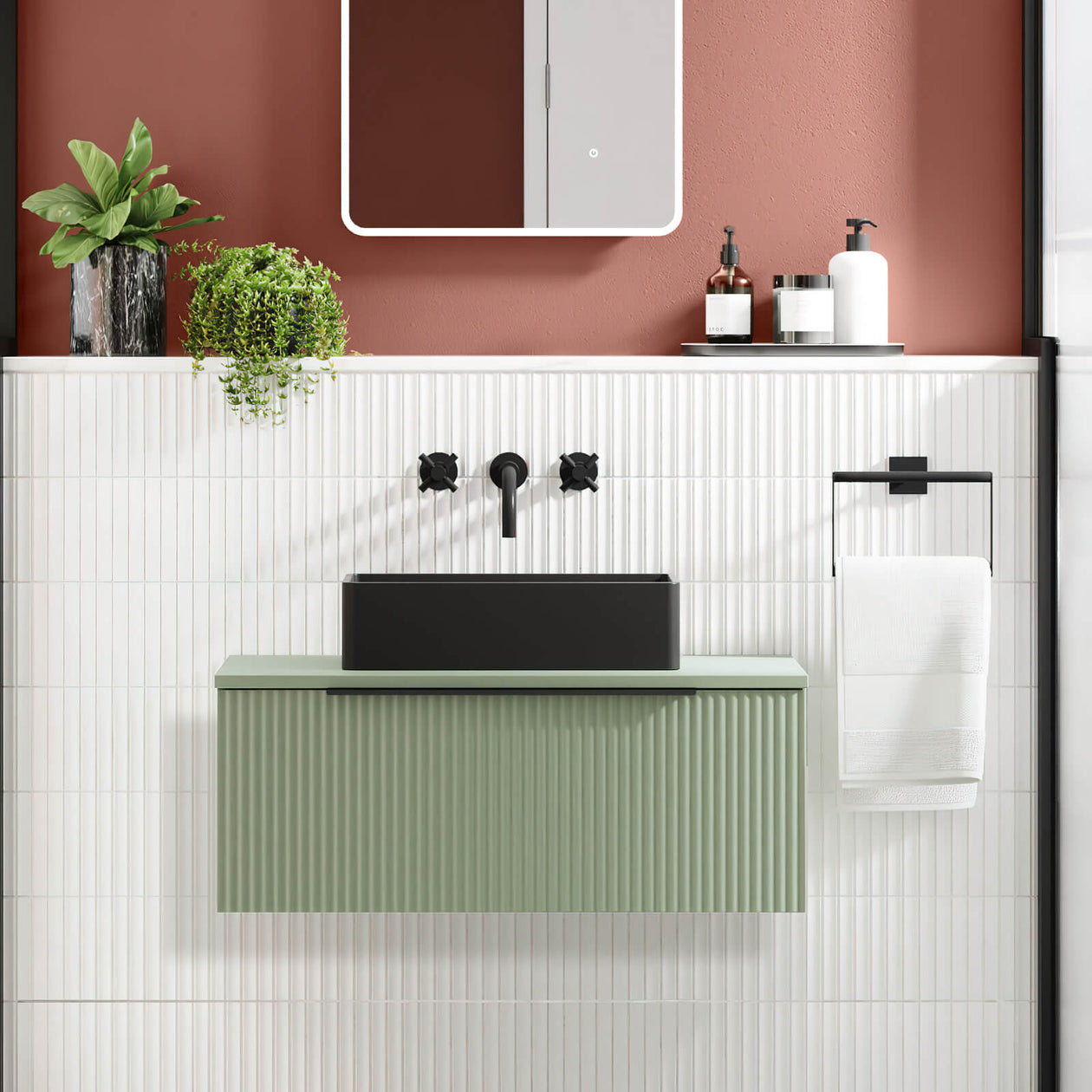 Hudson Reed Finger Pull Handle - Matt Black