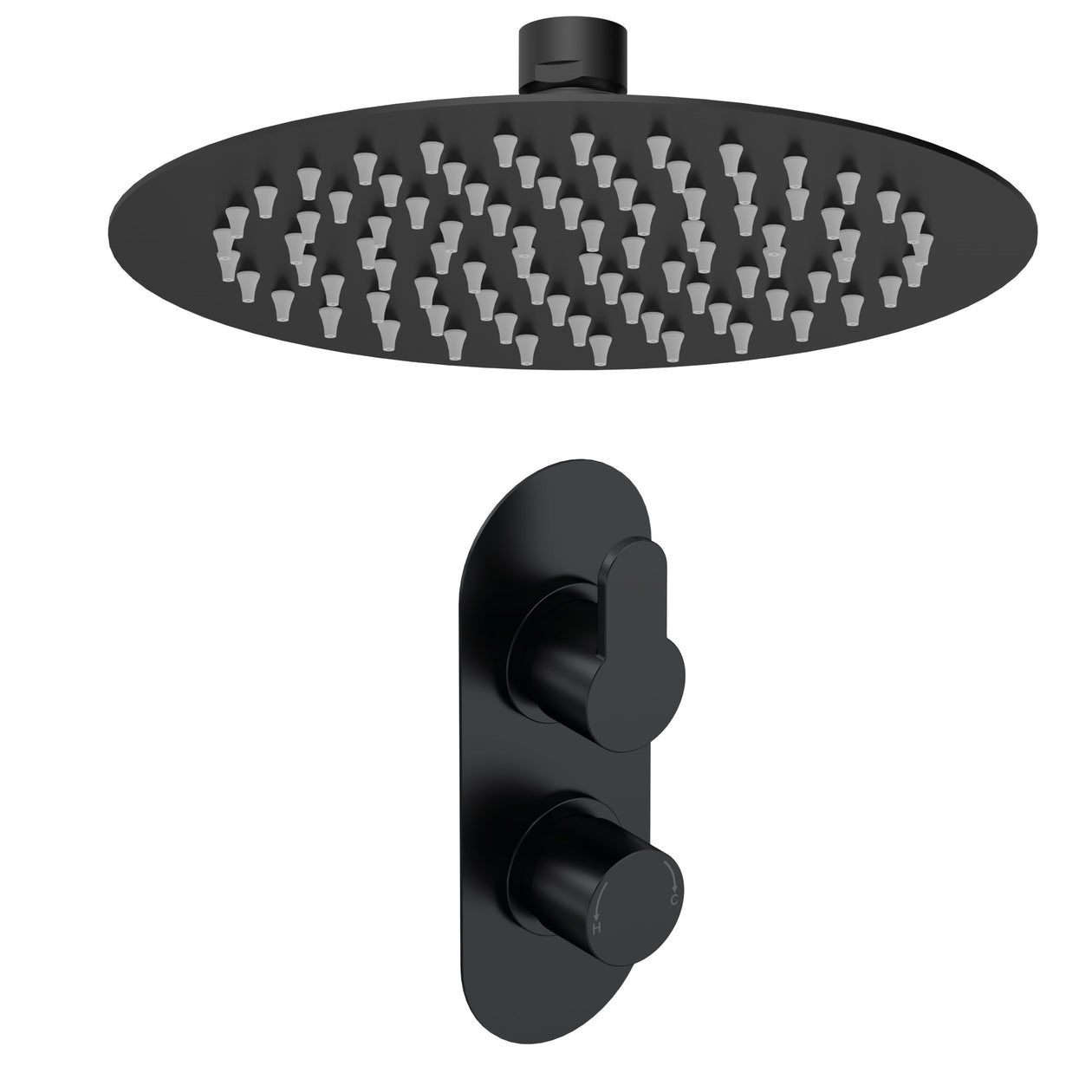 Lana Black Concealed Shower Package With Fixed Head