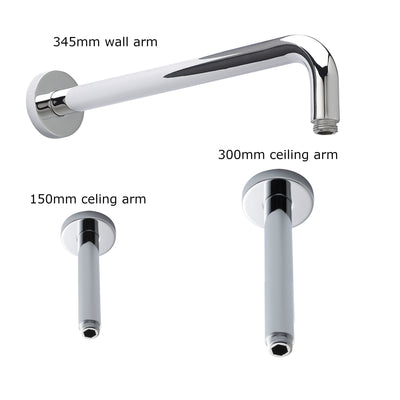 Capri Concealed Shower Package With Fixed Head & Rail Kit - Chrome