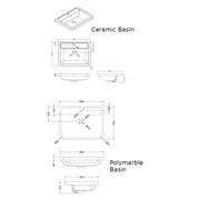 Nuie Parade 600 x 450mm Floor Standing Vanity Unit With 2 Drawers & Basin