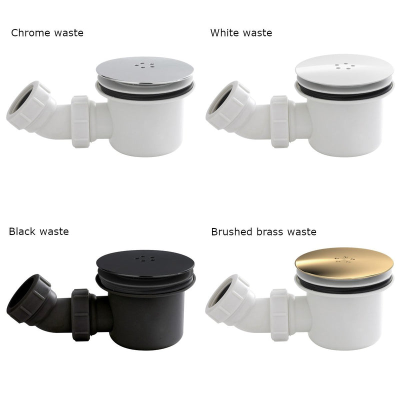 Stone Resin 40mm Offset Quadrant Shower Tray & Waste 1200 x 800mm Left Hand