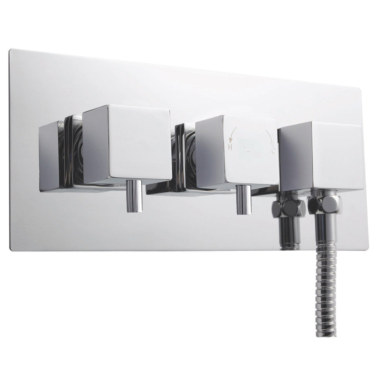 Jenson Square 2 Outlet Concealed Thermostatic Valve With Integrated Outlet