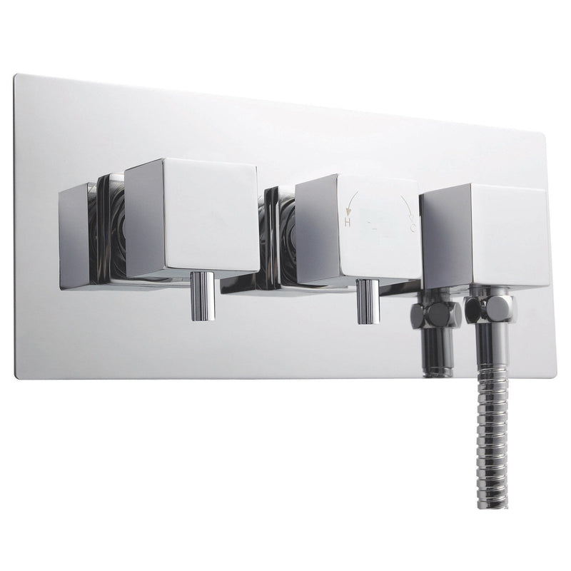 Jenson Square 2 Outlet Concealed Thermostatic Valve With Integrated Outlet