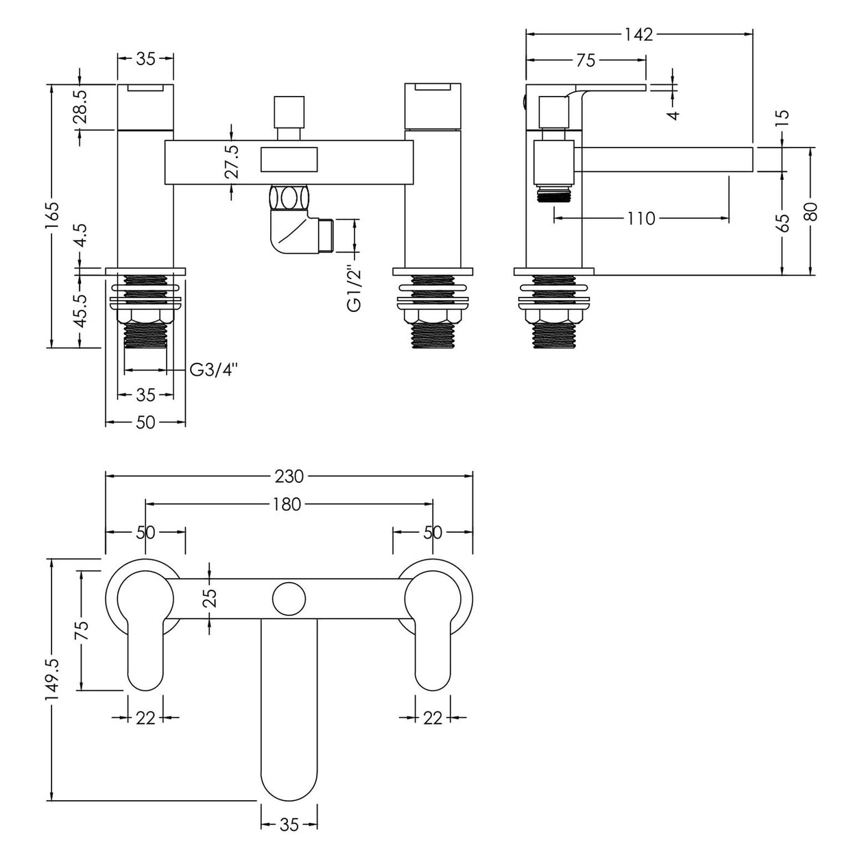 Lana Bath Shower Mixer