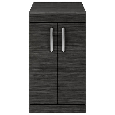 Cape 500mm Floor Standing 2 Door Vanity Unit & Worktop - Charcoal Black