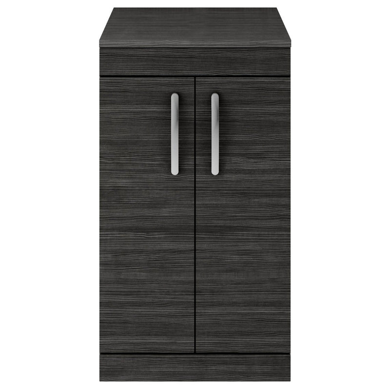 Cape 500mm Floor Standing 2 Door Vanity Unit & Worktop - Charcoal Black