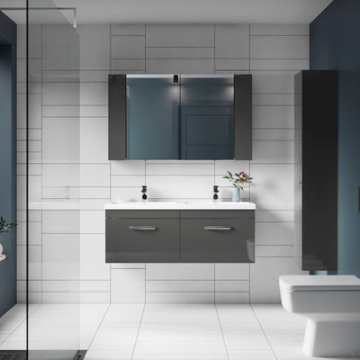 Cape 300mm Tall Unit With 1 Door - Gloss Grey
