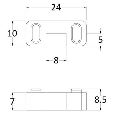 Nuie Wetroom Screen Retainer Support Foot - Satin Black