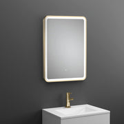 Hudson Reed Hydrus Brushed Brass Framed LED Touch Sensor Mirror With De-Mister - 700 x 500mm