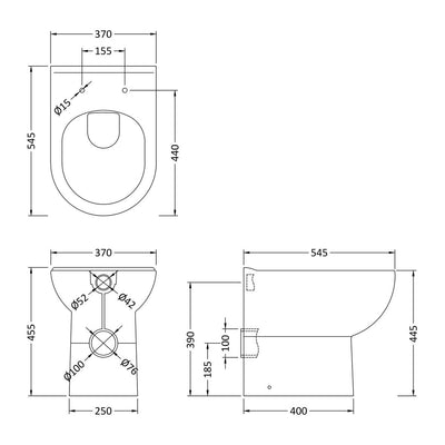 Marina Comfort Height Back To Wall Toilet & Soft Close Seat