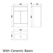 Hudson Reed Fusion Floor Standing 600mm Vanity Unit & Basin