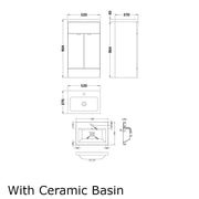 Hudson Reed Fusion Floor Standing 500mm Vanity Unit & Basin