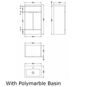 Hudson Reed Fusion Floor Standing 500mm Vanity Unit & Basin