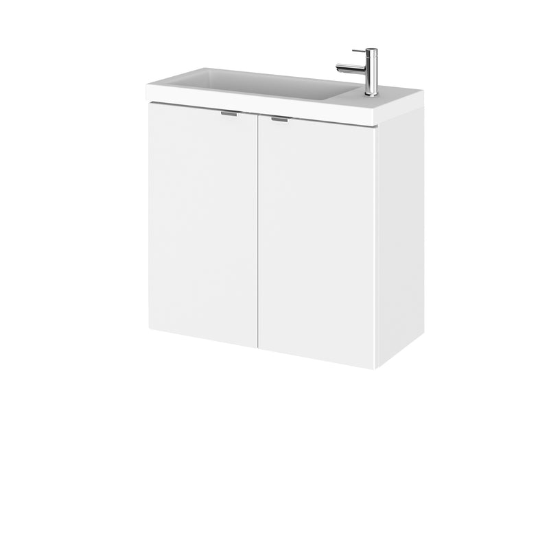 Hudson Reed Fusion Wall Hung Slimline 600mm Vanity Unit & Basin - White Gloss