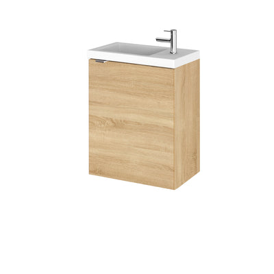 Hudson Reed Fusion Wall Hung Slimline 400mm Vanity Unit & Basin - Natural Oak