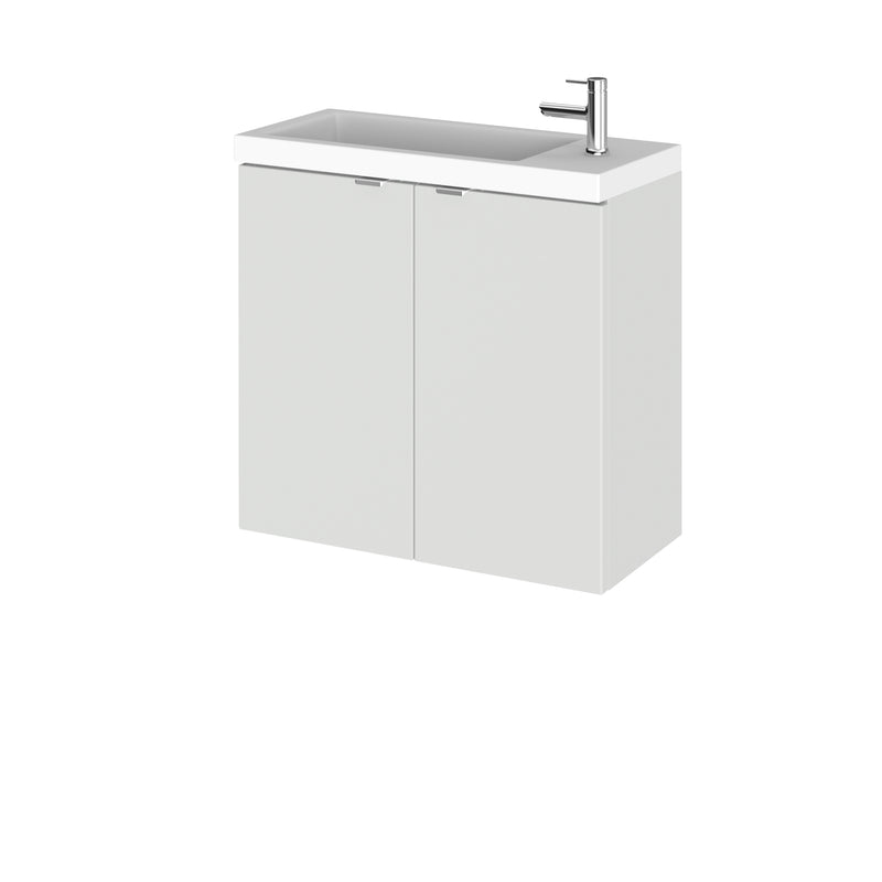 Hudson Reed Fusion Wall Hung Slimline 600mm Vanity Unit & Basin - Grey Mist Gloss