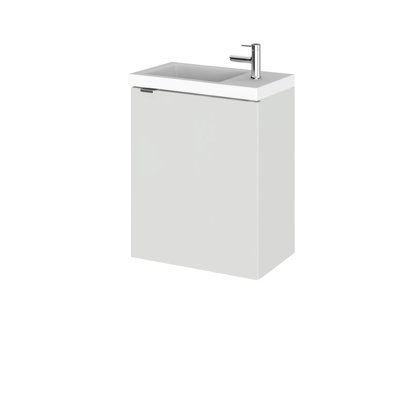 Hudson Reed Fusion Wall Hung Slimline 400mm Vanity Unit & Basin - Grey Mist Gloss