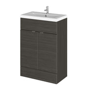 Hudson Reed Fusion Floor Standing 600mm Vanity Unit & Basin - Ceramic - Hacienda Black