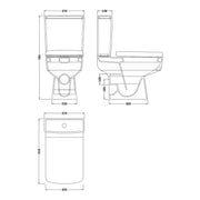 Nuie Bliss Compact Semi Flush To Wall Close Coupled Toilet & Soft Close Seat - 610mm Projection