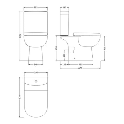 Marina Close Coupled Toilet & Soft Close Seat