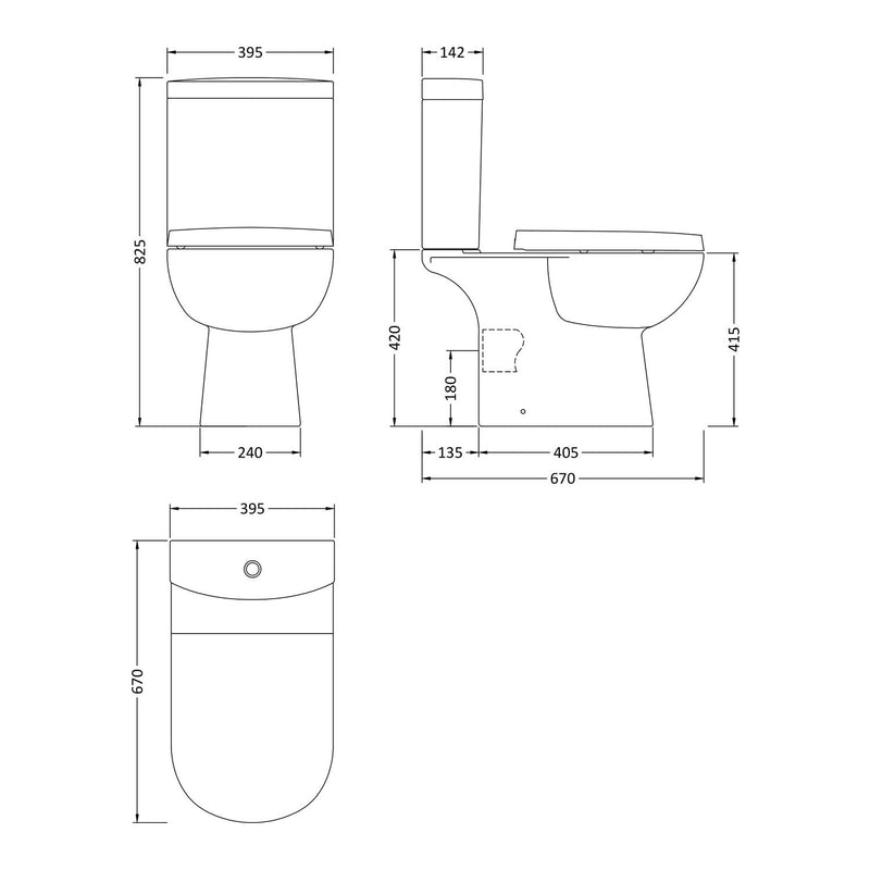 Marina Close Coupled Toilet & Soft Close Seat