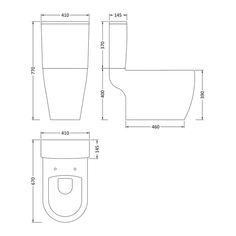 Capri Close Coupled Toilet & Soft Close Seat