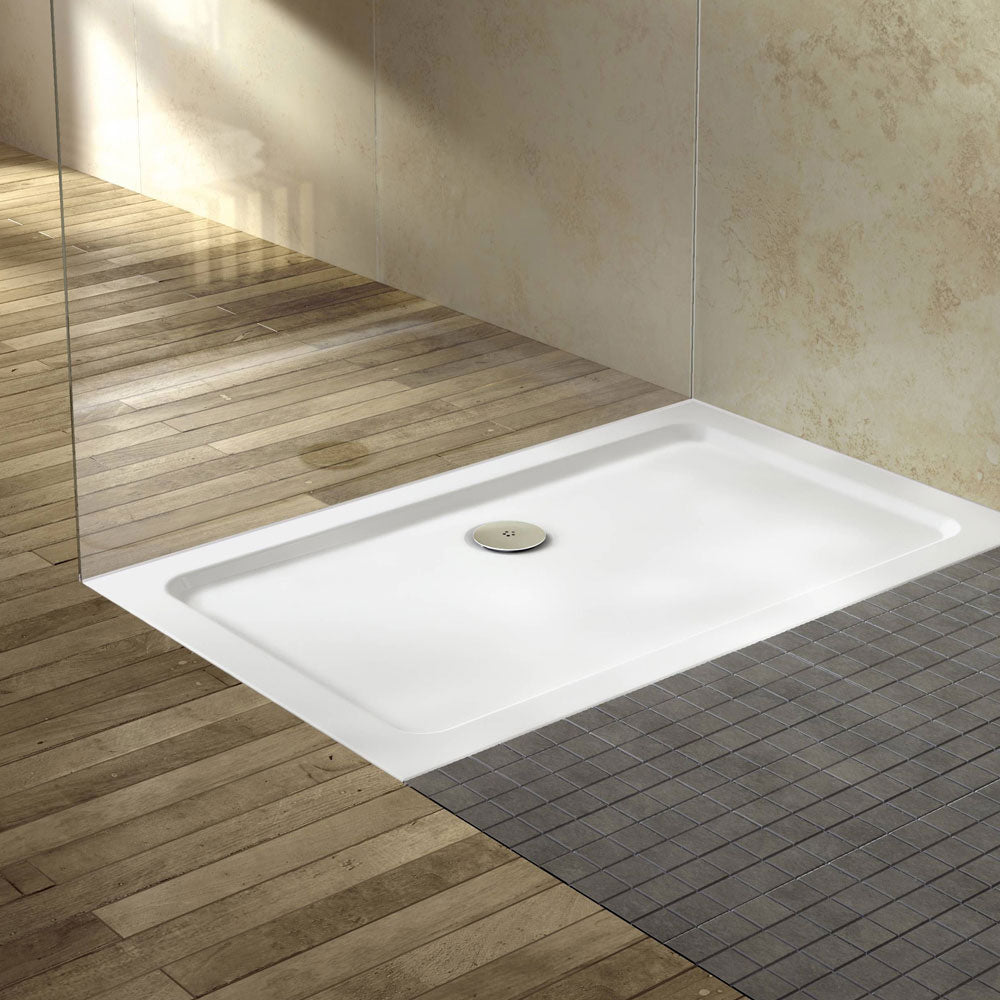 Stone Resin 40mm Rectangular Shower Tray & Waste 1000 x 800mm