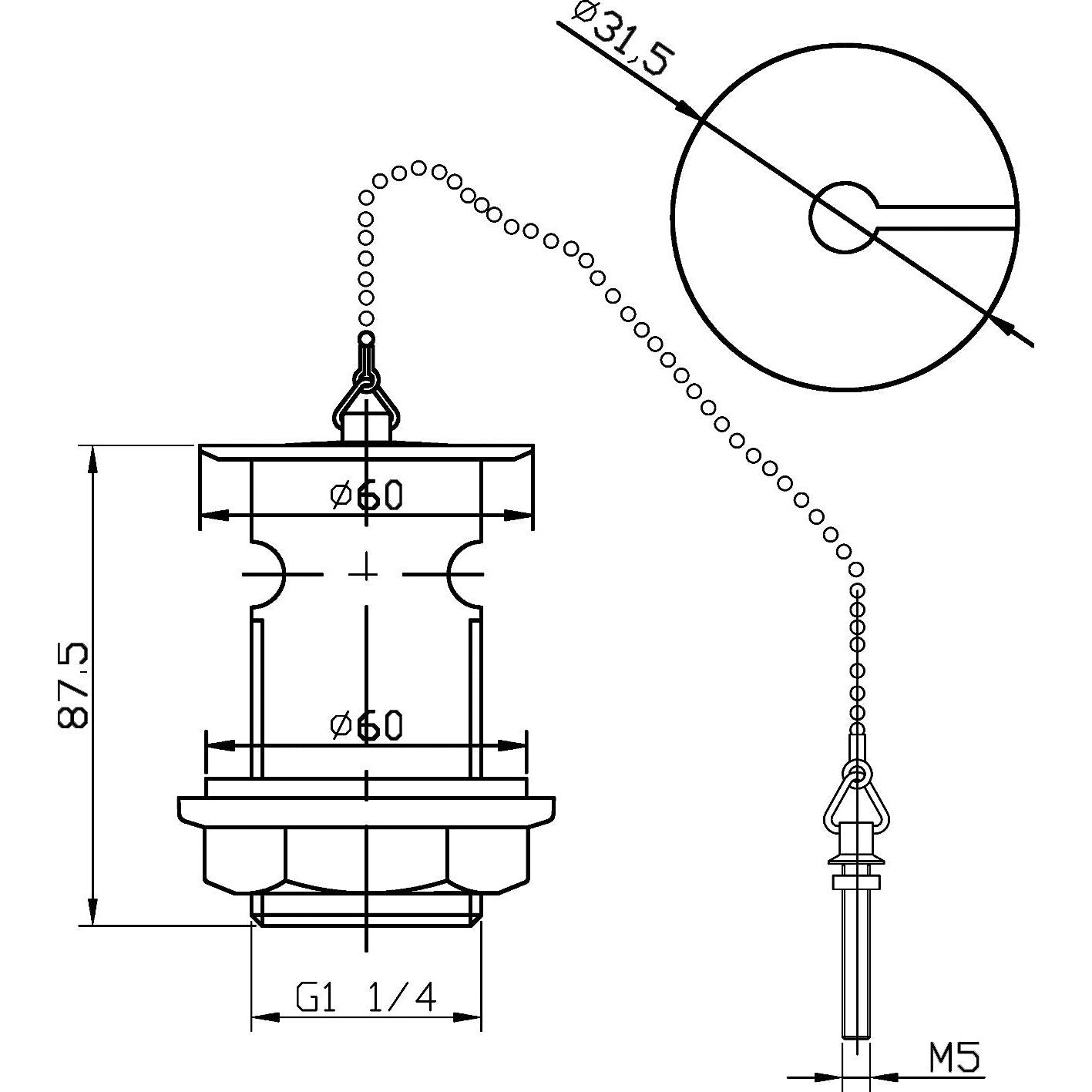 Basin Plug & Ball Chain Waste – BathLab