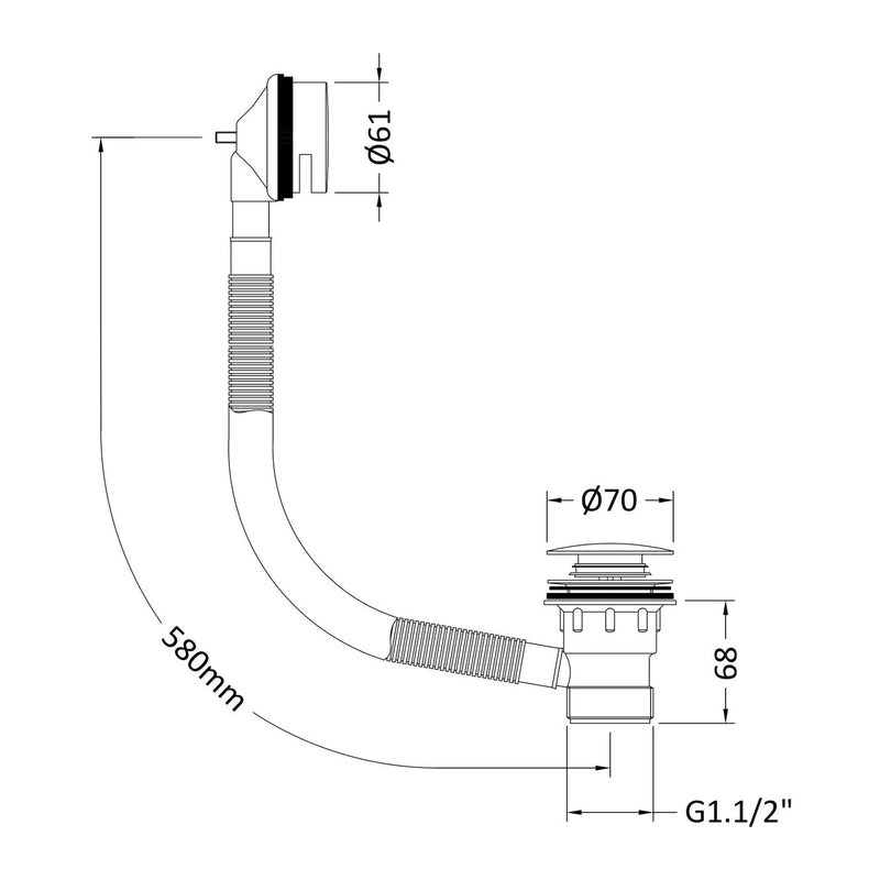 Brushed Brass Easy Clean Push Open Bath Waste