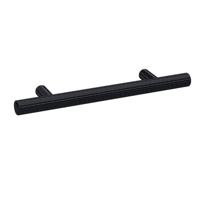 Knurled Bar Handle With 96mm Centres - Matt Black