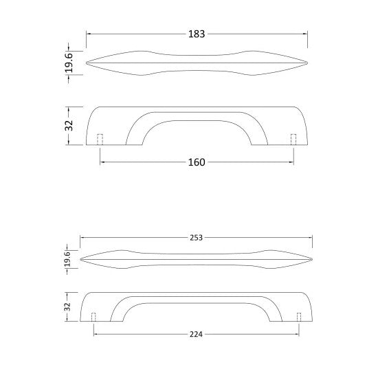 D Bar Furniture Handle - Matt Black