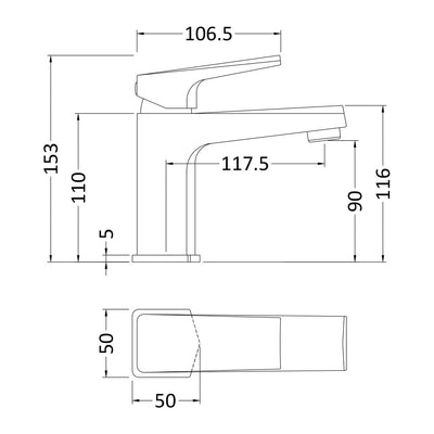 Peak Basin Mixer With Push Open Waste