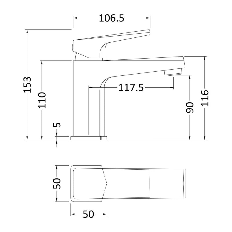 Peak Basin Mixer With Push Open Waste