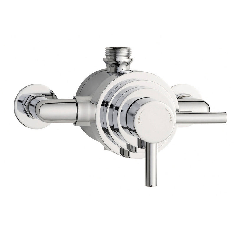 Hudson Reed Tec Lever 1 Outlet Dual Handle Exposed Thermostatic Shower Valve - Chrome