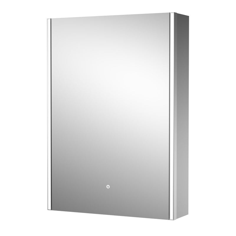 Lumin 500mm LED Touch Sensor Mirror Cabinet With Shaver Socket & Demister