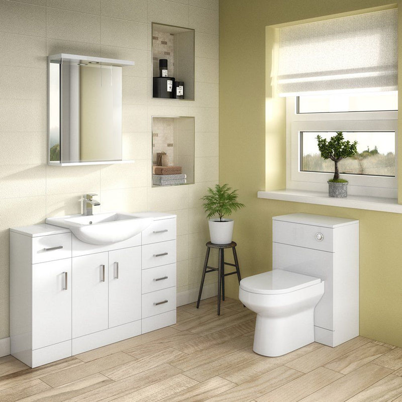 Nuie Mayford 500 x 330mm WC Unit (Without Cistern) - Gloss White