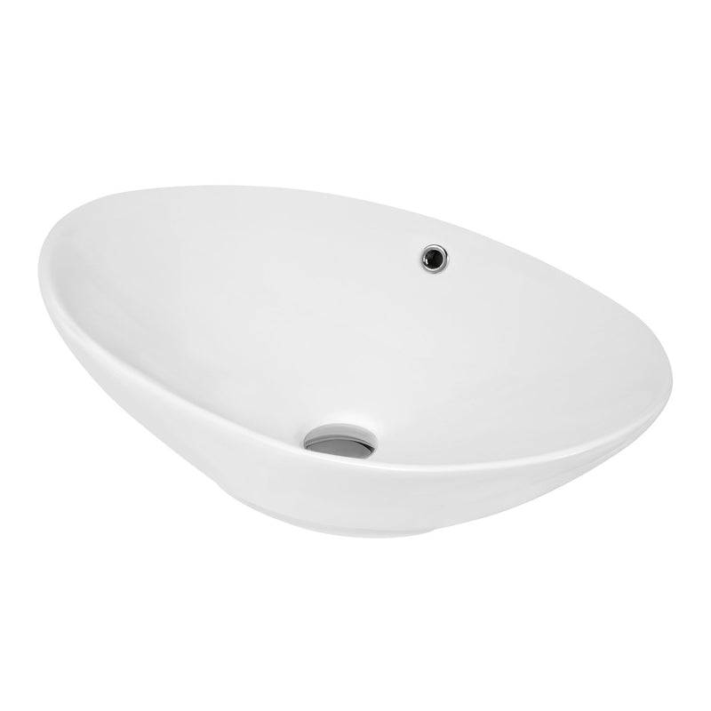 Nuie Vessel Oval Basin With Overflow 588 x 390mm - White