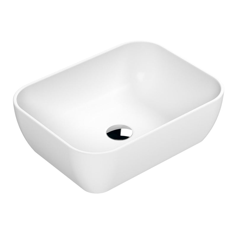 Hudson Reed Matt White Luxe Rectangular Counter Top Vessel Basin - 455 x 325mm