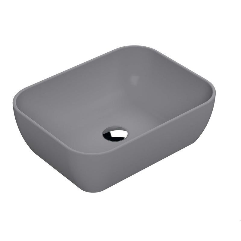 Hudson Reed Matt Grey Luxe Rectangular Counter Top Vessel Basin - 455 x 325mm