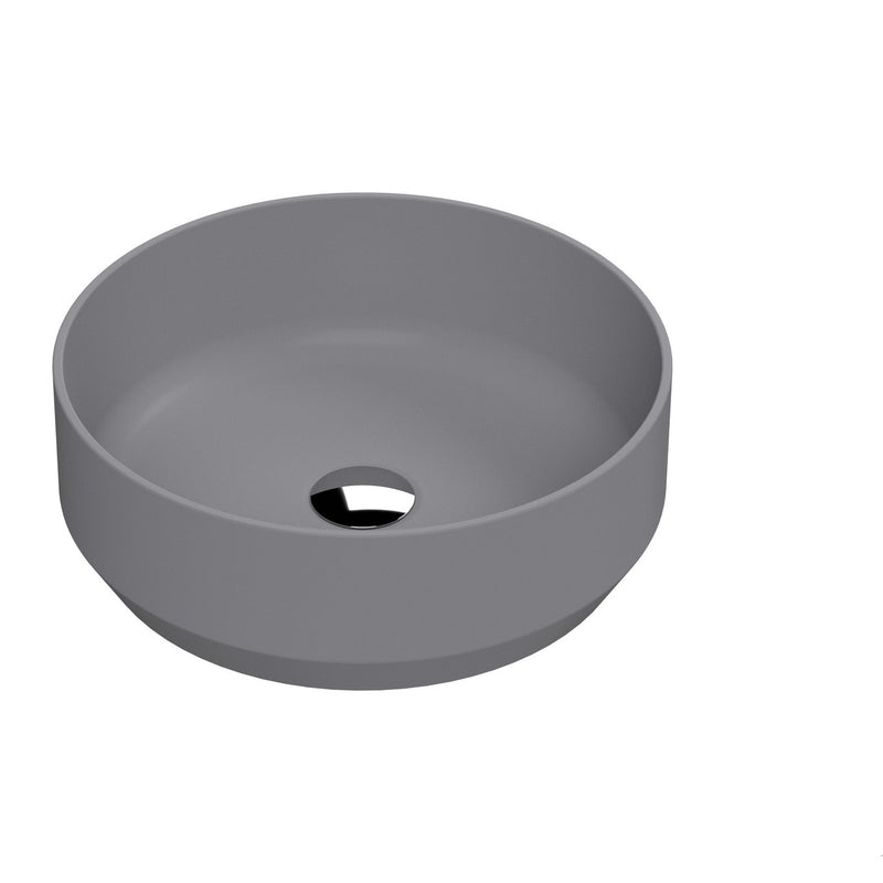 Hudson Reed Matt Grey Luxe Round Counter Top Vessel Basin - 350 x 350mm