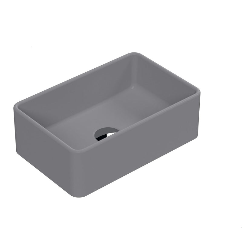 Hudson Reed Matt Grey Luxe Rectangular Counter Top Vessel Basin - 365 x 235mm