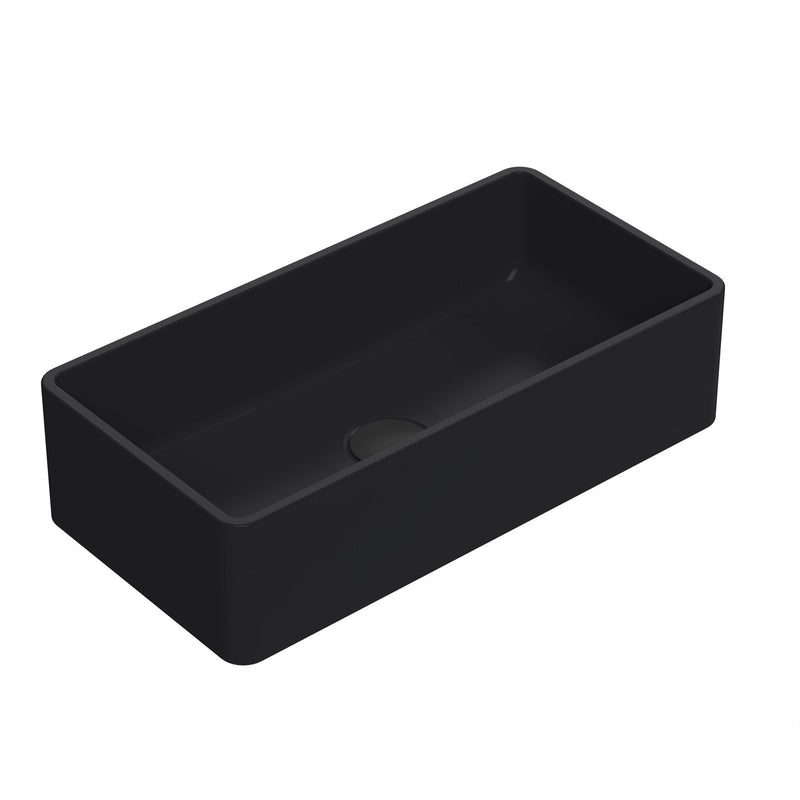 Nuie Luxe Vessel Rectangular Basin 465 x 235mm - Matt Black