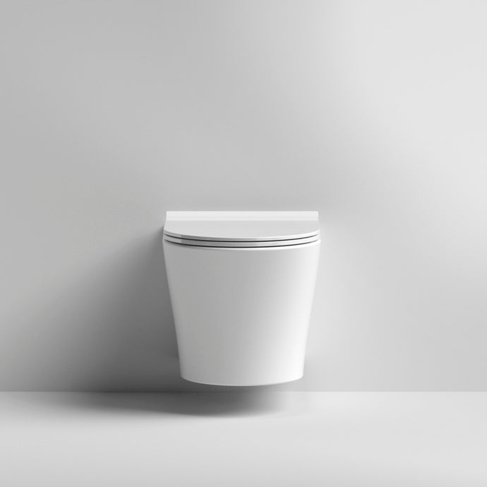 Nuie Freya Rimless Wall Hung Toilet & Soft Close Seat - 475mm Projection