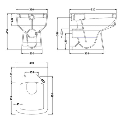 Cape Back To Wall Toilet & Soft Close Seat