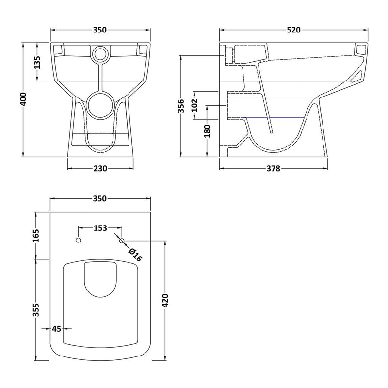 Cape Back To Wall Toilet & Soft Close Seat