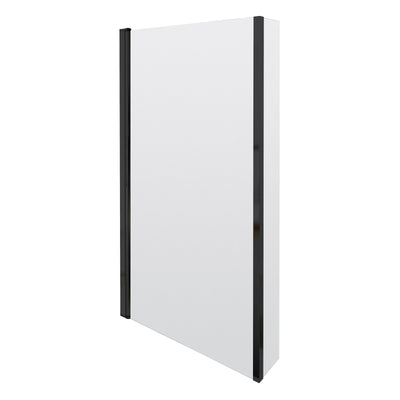 Cape Black Hinged L Shape Shower Bath Screen With Fixed Return 805mm