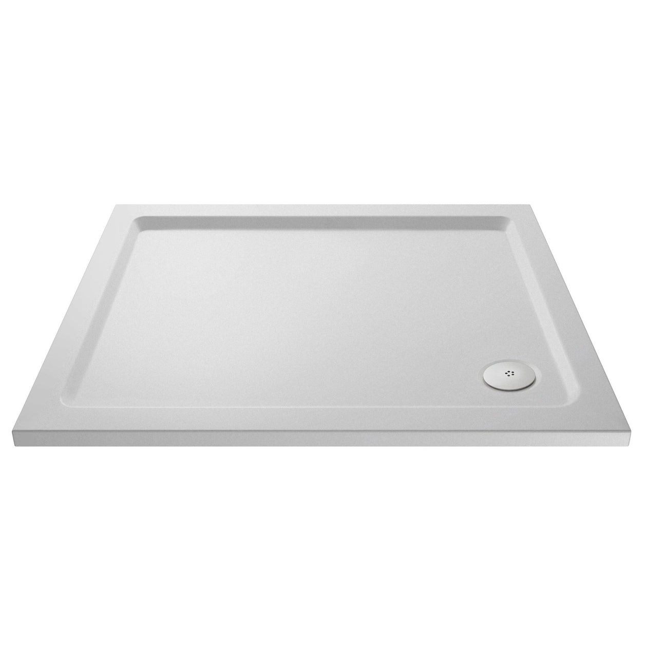 Nuie Slip Resistant Rectangular Matt White Stone Resin Shower Tray - 1000 x 700mm