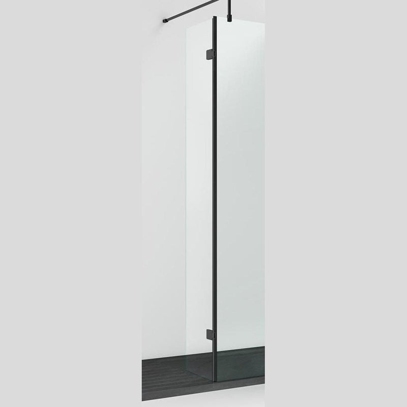 Nuie Wetroom Screen 300mm Hinged Return For Wetroom Screen (1850mm High) - Satin Black