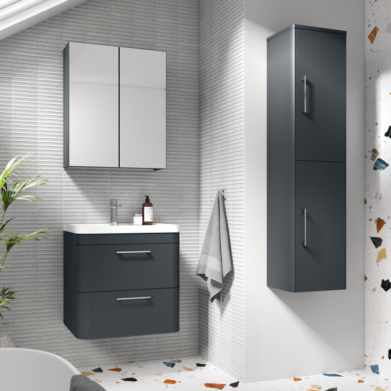 Nuie Parade 800 x 450mm Wall Hung Vanity Unit With 2 Drawers & Basin