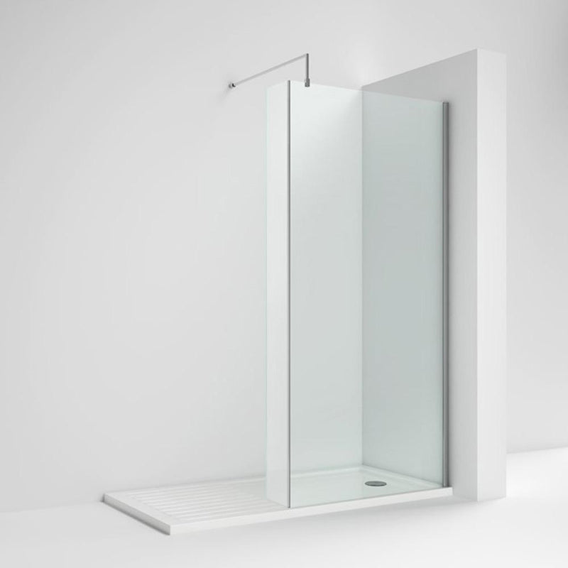 Nuie 8mm 215mm Fixed Return For Wetroom Screen (1850mm High) - Chrome